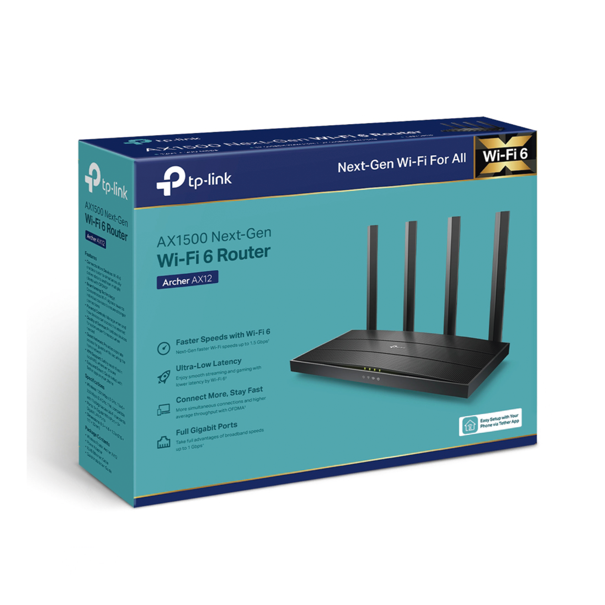 Router WiFi 6 AX1500 Next-Gen / MIMO 2X2 / EasyMesh