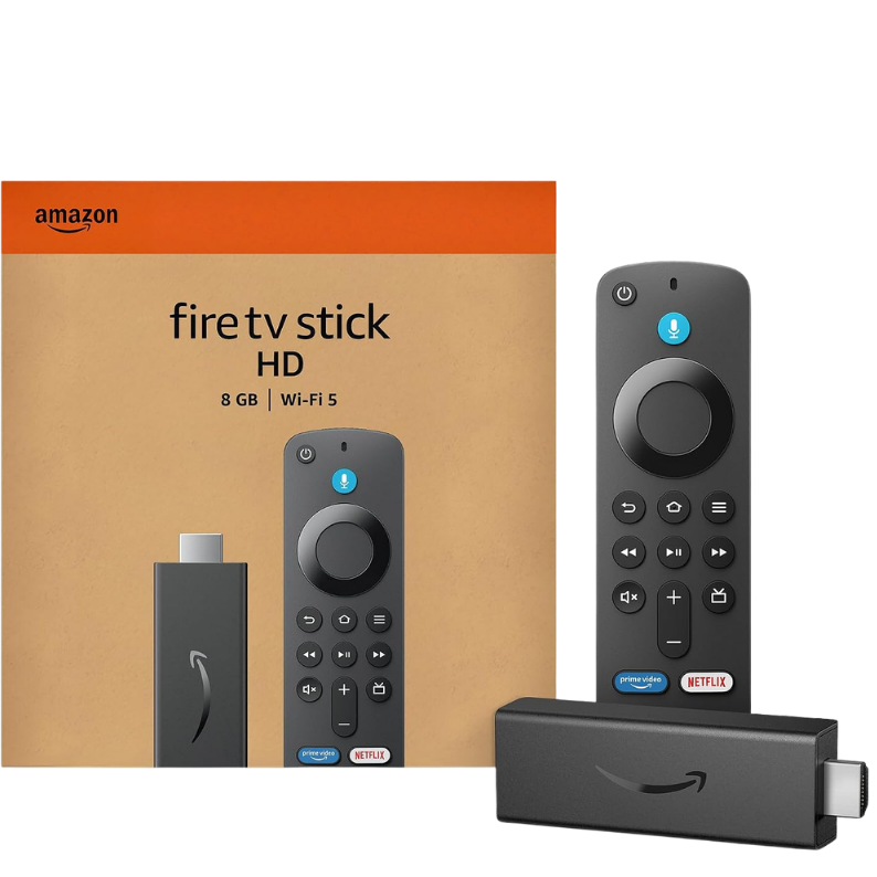 Amazon Fire TV Stick HD, TV gratuito, Control remoto por voz Alexa, controles de Smart Home, streaming