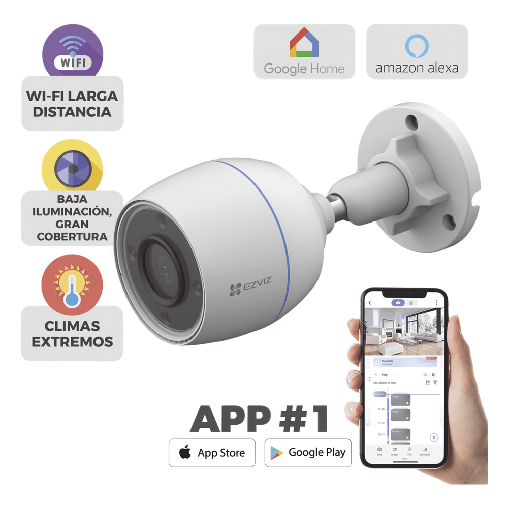 Bala WiFi / 2 Megapixel / Detección humana / Micrófono Integrado