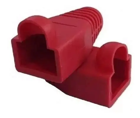 Bota Plástica para Protección de Plug RJ45, Color Rojo