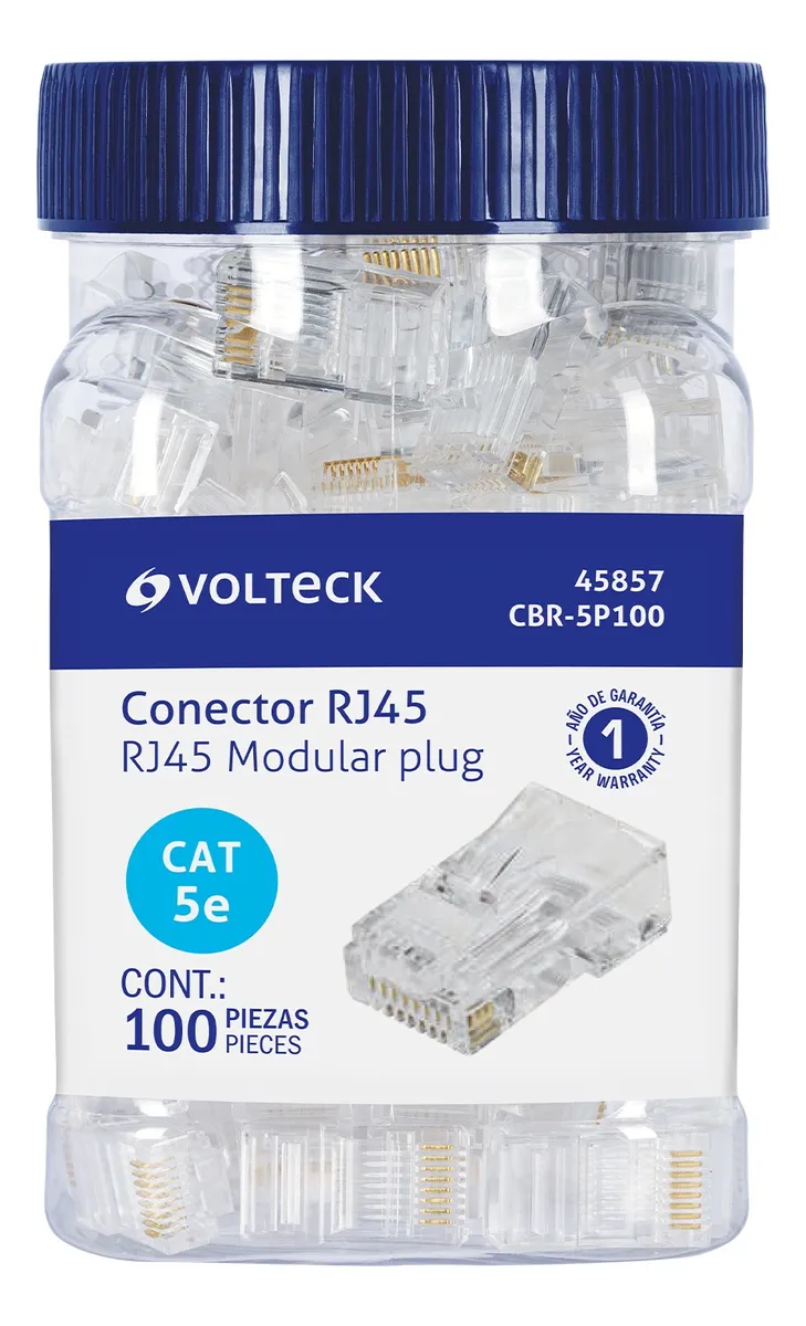 Conector RJ45 CAT5E por pieza