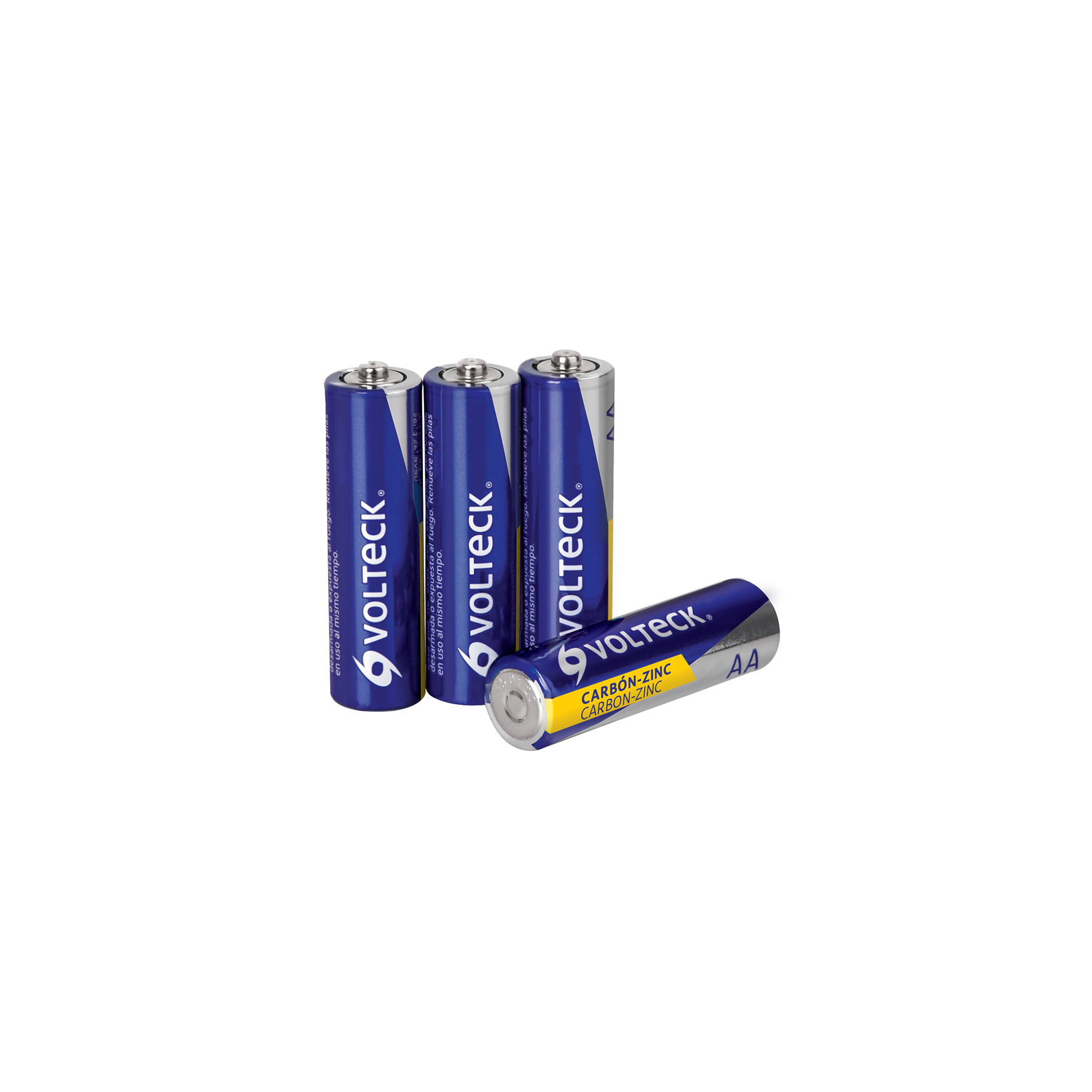 Pilas AA Volteck, empaque con 4 piezas carbón zinc